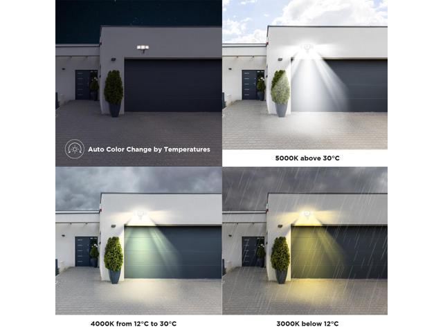 Home Zone Security Smart SMD LED Outdoor Flood Light, 3500LM, 3000-5000K Adjustable Color Temperature, Long & Wide 70 x 240° Motion Sensor...