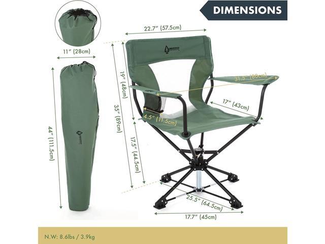 ARROWHEAD OUTDOOR 360° Degree Swivel Hunting Chair w/Armrests, Perfect for Blinds, No Sink Feet, Supports up to 450lbs, Carrying Case, Steel Frame,...
