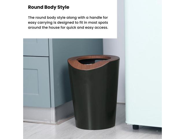Home Zone Living 2.3 Gallon Small Trash Can, Round Wastebasket with Open Top, Serene Green, Virtuoso Collection, 2-Pack