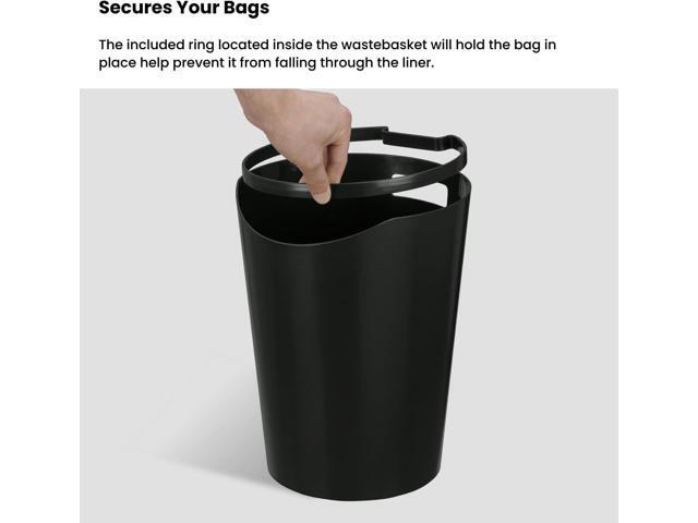 Home Zone Living 2.3 Gallon Small Trash Can, Round Wastebasket with Open Top, Serene Green, Virtuoso Collection, 2-Pack