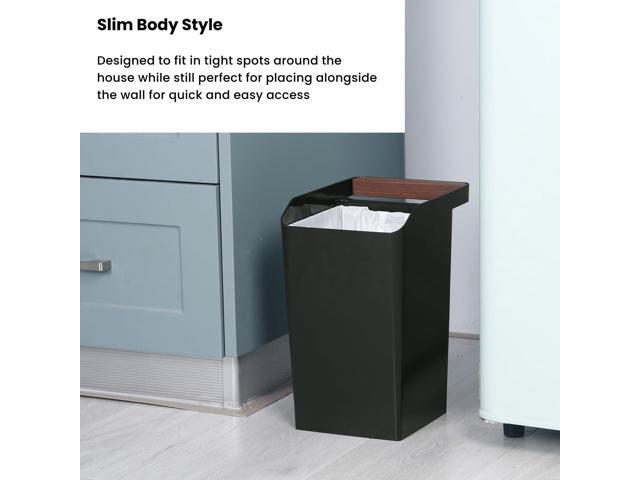Home Zone Living 2 Gallon Small Trash Can, Square Wastebasket with Open Top and Handle, Serene Green, Virtuoso Collection, 2-Pack