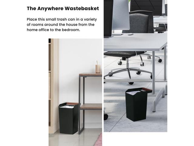 Home Zone Living 2 Gallon Small Trash Can, Square Wastebasket with Open Top and Handle, Serene Green, Virtuoso Collection, 2-Pack