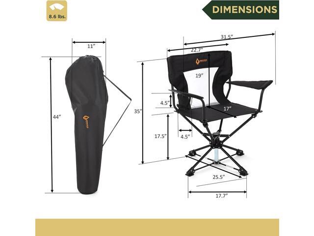 ARROWHEAD OUTDOOR 360° Degree Swivel Hunting Chair w/Armrests, Perfect for Blinds, No Sink Feet, Supports up to 450lbs, Steel Frame, Fishing,...
