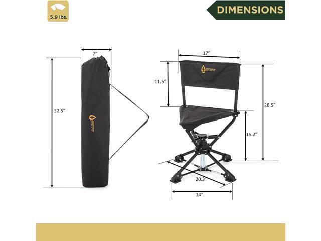 ARROWHEAD OUTDOOR 360° Degree Swivel Hunting Chair Stool Seat, Perfect for Blinds, No Sink Feet, Supports up to 225lbs, Carrying Case, Steel Frame,...
