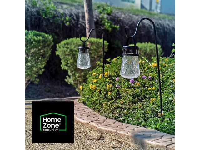 Home Zone Security 2 Packs Solar Crackle Glass Solar Lanterns Light Hanging Outdoor Waterproof 10 Lumens 3000K Decorative Large Crackle Glass...