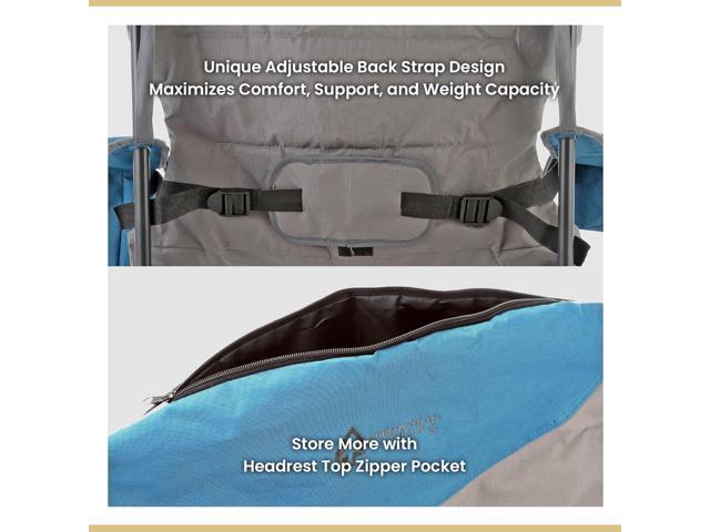 ARROWHEAD OUTDOOR XXL Folding Padded Camping Chair w/Cup & Wine Holder, Armrest Cooler, Support up to 600 lbs