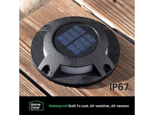 Home Zone 12 Packs Outdoor Solar Deck Light, Black, 20 Lumens, Waterproof, Dusk to Dawn, Aluminum Plastic Case for Decor Fence Step Pathway...