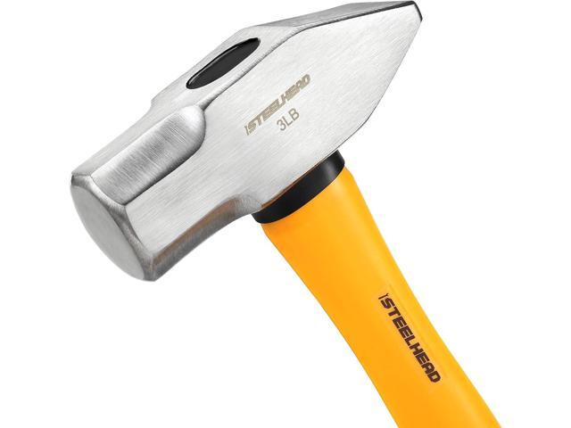 STEELHEAD 5-Piece Fiberglass Handle Hammer & Mallet Set, 16oz Ball-Peen Hammer, 32oz Ball-Pein Hammer, 32oz Rubber Mallet, 3lb Sledge Hammer, 3lb...