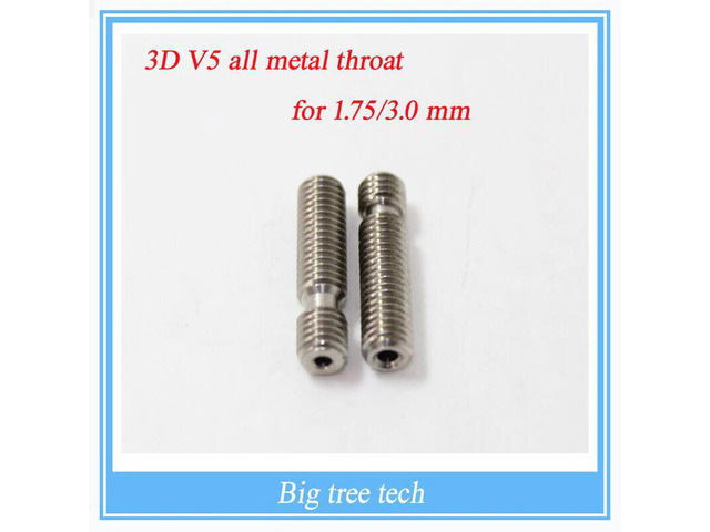 10PCS Stainless Steel 3D V5 all metal Heat Break Hotend Throat for 1.75 mm 3.00mm Filament 3d Printer!