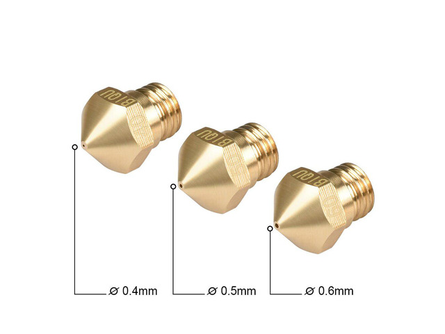 10pcs 3D Printer Parts MK10 Brass Nozzle M7 thread 0.2/0.3/0.4/0.6/0.8mm For 1.75mm Filament Hotend Extruder