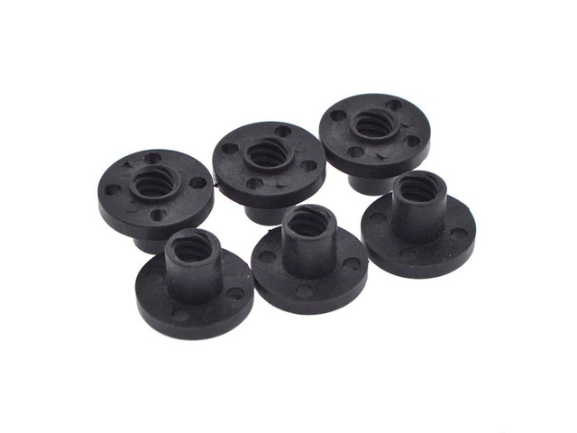 Funssor 5 Pcs Black TR8 Lead Screw POM nut TR8x2/TR8x4/TR8x8 Trapezoidal Screw Nuts Delrin Nuts 8mm