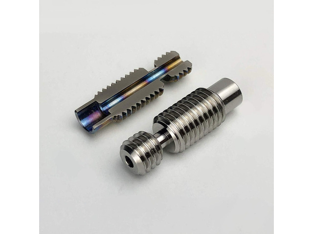 Funssor 2pcs V2.0 1.75mm Titanium V6 heat break, All-Metal V6 hotend titanium throat for PEEK PETG high temperature filament
