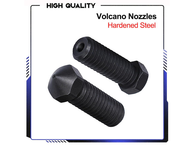 Hardened Steel Volcano Nozzle M6 3D Printer Parts for PEI PEEK or Carbon fiber filament E3D Volcano hotend Extruder