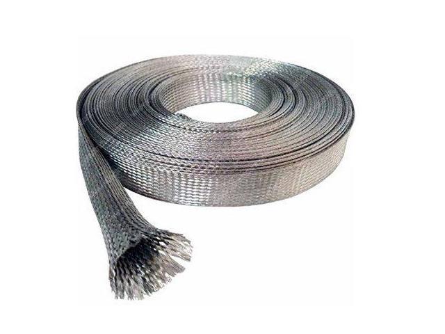 Funssor 1meter Tinned Copper Metal Braided Sleeving 4/6/8/10/12/16/20mm
