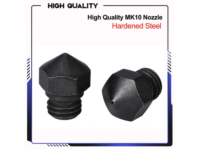 High temperature Hardened Steel MK10 Nozzle 3D printer Parts for Carbon fiber 0.2/0.4/0.6/0.8mm M7 for E3D HOTEND Extruder