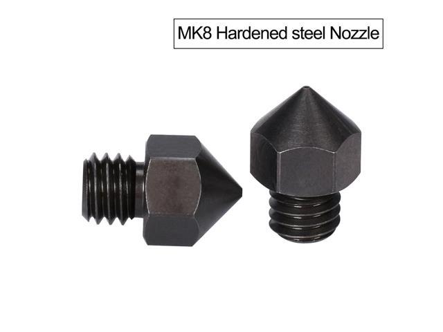 MK8 Hardened steel Nozzle 0.2mm 0.4mm 0.6mm 0.8mm 3D Printers Parts Extruder Threaded 1.75mm Filament For J-Head Hotend Extruder