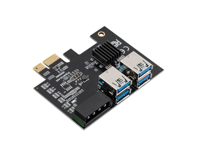 4pcs PCI-E Express 1x to 16x Riser 010S Card Adapter PCIE 1 to 4 Extender Slot 4 Port Multiplier Card for BTC Bitcoin Miner