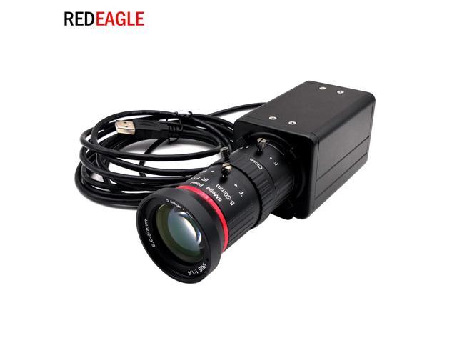REDEAGLE 4K 8MP USB Webcam Metal Box Industrial PC Camera with 5MP HD 5-50mm Manual Varifocal Zoom Lens