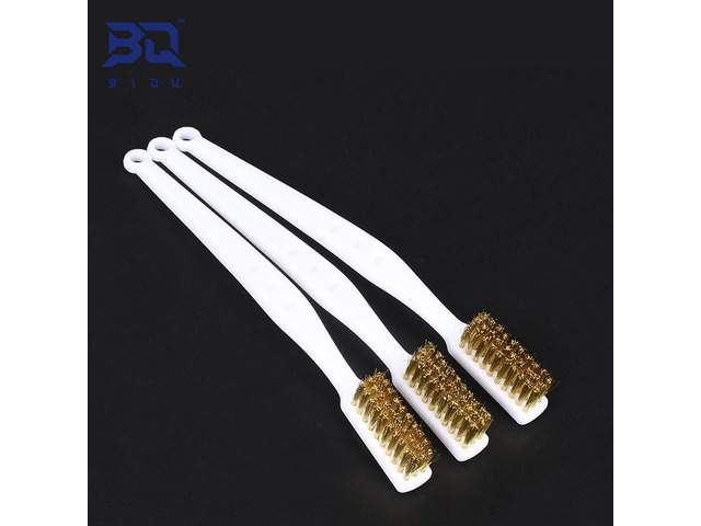 Brosse à dent en fil de cuivre pour imprimante 3D, accessoire de nettoyage des buses, et têtes chauffantes avec manche, nettoie les parties...