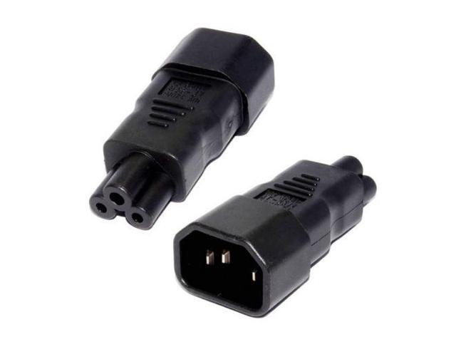 CYDZ IEC 320 Socket C14 to Cloverleaf Plug Micky C5 Straight Extension Power Adapter