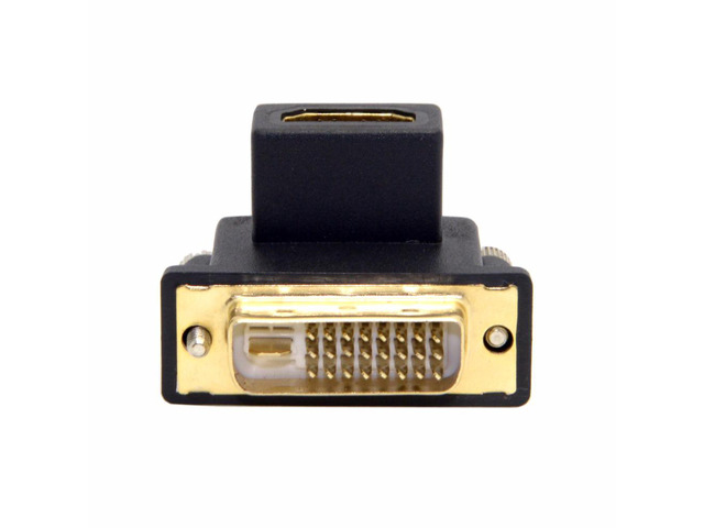 NGFF DVI Male to HDMI-compatible Female Adapter 90 Degree Up Angled for Computer & HDTV & Graphics Card