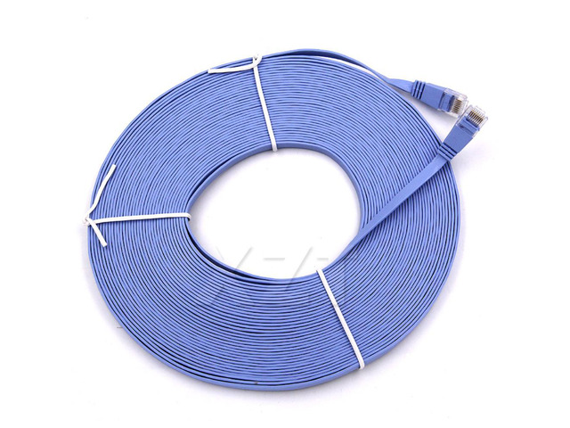 5PCS EST CAT6 Flat UTP Ethernet Network Cable RJ45 Patch LAN Cable For Router DSL Modem 15M