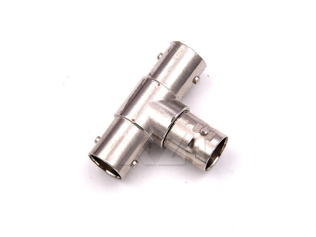 AT est 100pcs/Lot 1 BNC Female Connector to 2 Female BNC Coupler Splitter Plug Adapter 3-way video adapter monitor