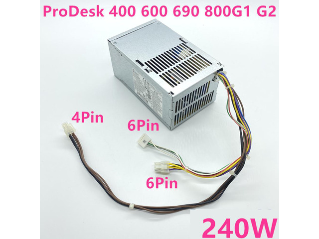 PSU For HP ProDesk 400 600 690 800 G1 G2 6Pin 240W Power Supply D12-240P3A PS-4241-2HF1 702307-002 751884-001 702309-001