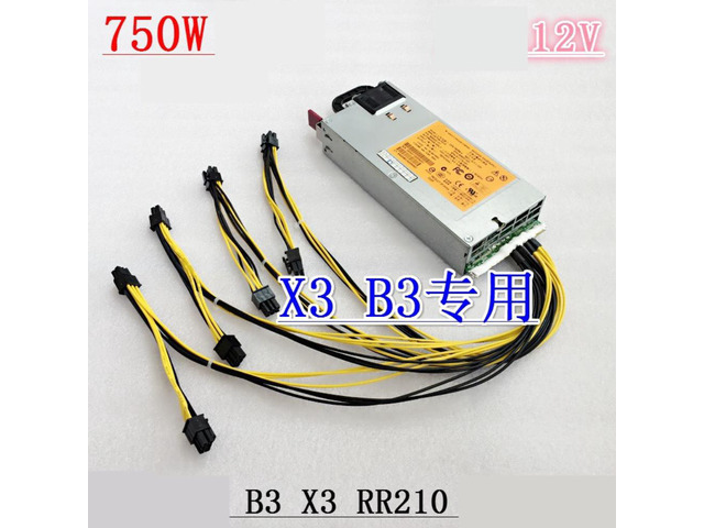 Miner PSU For Single 12V B3 X3 B7 RR210 10*6P 750W Power Supply DPS-750RB A HSTNS-PD18 506822-101 506821-001 511778-001