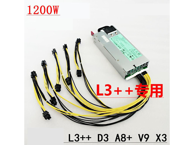 Miner PSU For R4 L3++ X3 D3 V9 A8+ 10*6P 1200W Mining Power Supply HSTNS-PL11 490594-001 438203-001 498152-001
