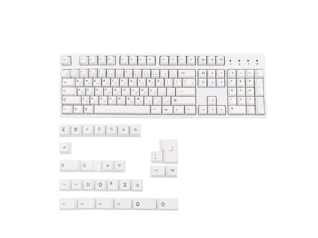 PBT 133 Keys Cherry Profile DYE-Sub Japanese Characters Keycap White Theme Minimalist Style For Mechanical Keyboard ISO