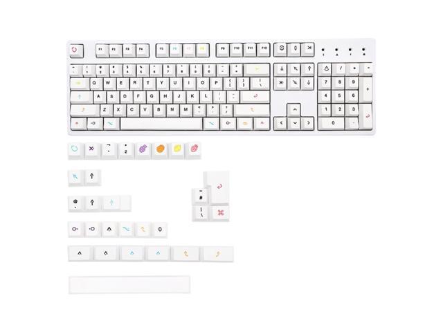 Fruits Keycap White Theme Minimalist Style Cherry Profile For 61/64/68/75/84/RK836/87/96/980/108 Keyboard Keycaps
