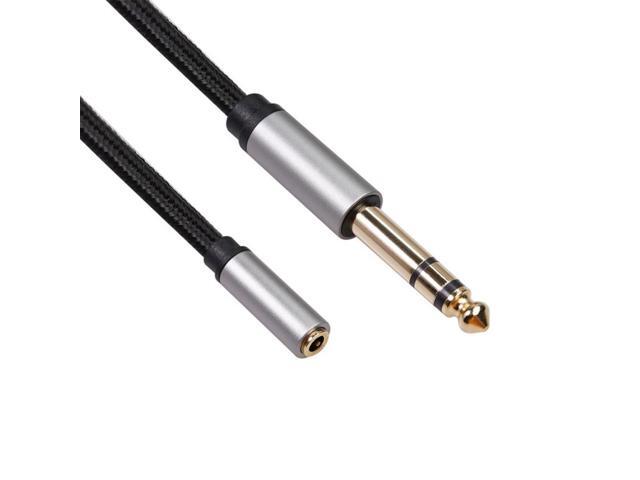 3.5mm Female To 6.35mm Male Braided Cable TRS 1/8 Jack To 1/4 Plug Adapter Support Drop