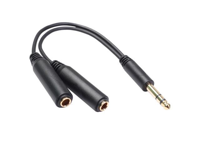6.35 Mm Male To 2 6.35 Mm Female Adapter Cable 1/4 6.35mm Plug To Dual 6.35mm Jack Y Splitter Stereo Audio Cord
