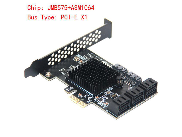 Chia Mining Riser PCIE SATA Card 8 Ports 6Gb SATA3.0 Adapter PCI Express X1 SATA Expansion Card PCI-E to SATA Controller ASM1064