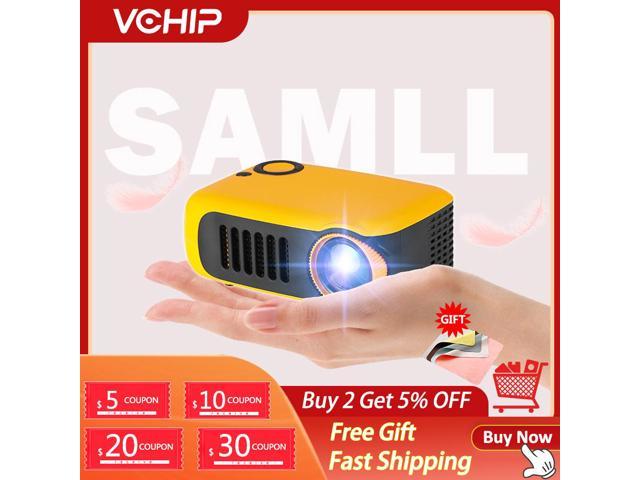 VCHIP Mini projecteur A2000 pour la maison, compatible avec TV LED 1080P, HDMI, USB, lecteur multimédia Portable