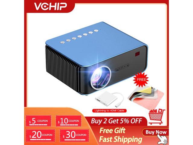 VCHIP T4 Mini projecteur Portable pour Home cinéma, LED, 4K, supporte 1080P, lecteur multimédia Youtube, avec cadeau