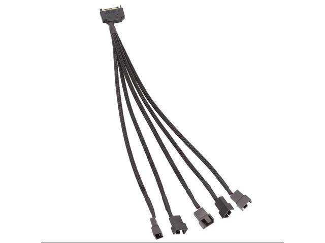 15-Pin SATA to 5 Fan Adapter Cable SATA to 3 Pin/4 Pin PMW PC Case Fan Power Adapter Cable,Cooling Fan Y Splitter Cable
