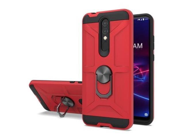Red Case for Samsung Galaxy A32 5G Hybrid Ring Stand [360° Rotatable Ring Holder Magnetic Kickstand] Shockproof Hard Rubber TPU Phone Cover