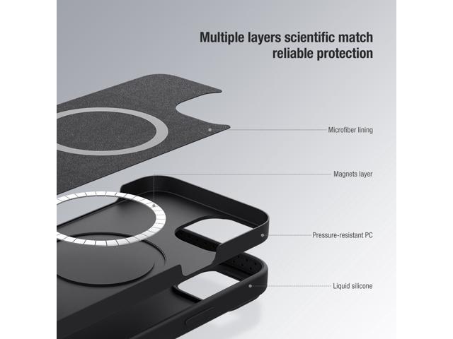Nillkin for iPhone 13 / for iPhone 13 Pro/ for iPhone 13 Pro Max Case Smooth Shockproof with Slide Lens Protector Soft Liquid Silicone Rubber...
