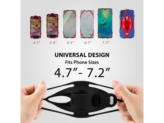 Bone Bike Tie 4 Bike Phone Mount for Handlebar, Bicycle / Motorcycle Universal Cell Phone Holder for 4.7' - 7.2', Face ID Compatible, Ultra Light...