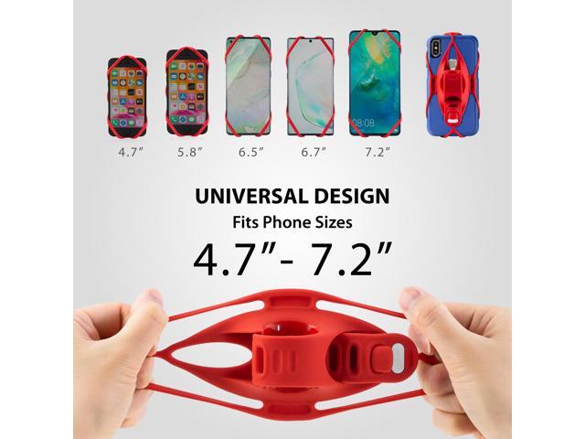 Bone Bike Tie 4 Bike Phone Mount for Handlebar, Bicycle / Motorcycle Universal Cell Phone Holder for 4.7' - 7.2', Face ID Compatible, Ultra Light...