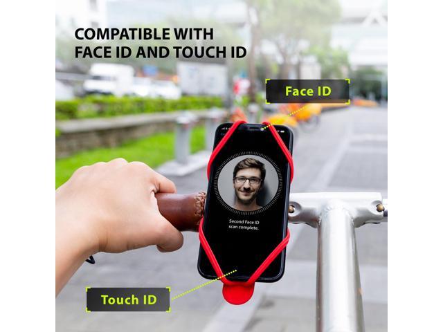 Bone Bike Tie 4 Bike Phone Mount for Handlebar, Bicycle / Motorcycle Universal Cell Phone Holder for 4.7' - 7.2', Face ID Compatible, Ultra Light...