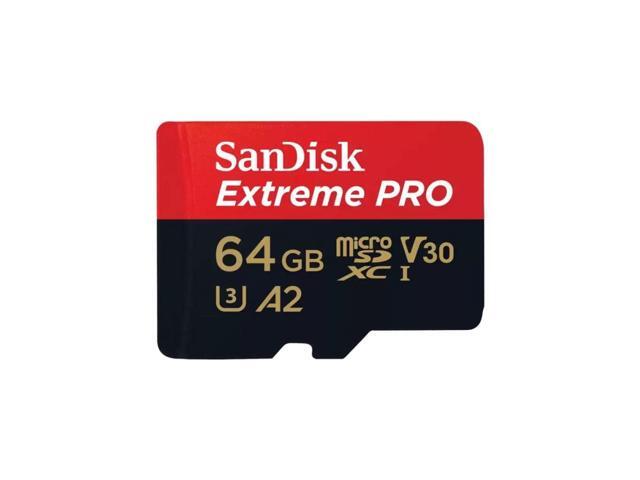 SanDisk 64GB Extreme PRO A2 microSDXC Card UHS-I U3 V30 Read Speed up to 200MB/s for 4K UHD Video (SDSQXCU-064G-GN6MA)