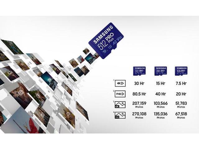 SAMSUNG PRO Plus 128GB microSD Memory Card + Adapter, Up to 180 MB/s, Full HD & 4K UHD, UHS-I, C10, U3, V30, A2 for Android Phones, Tablets, GoPRO,...