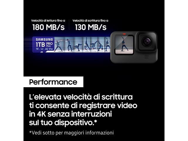 Samsung Memory MB-MD1T0SA PRO Plus MicroSD Card for Mobile and Gaming Consoles 1TB UHS-I U3, Up to 180MB/s
