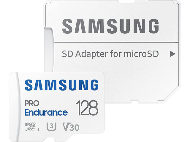 Samsung PRO Endurance 128GB microSDXC UHS-I U3 100MB/s Video Monitoring Memory Card with Adapter (MB-MJ128KA)