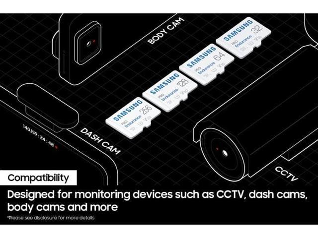 Samsung PRO Endurance 256GB microSDXC UHS-I U3 100MB/s Video Monitoring Memory Card with Adapter (MB-MJ256KA)