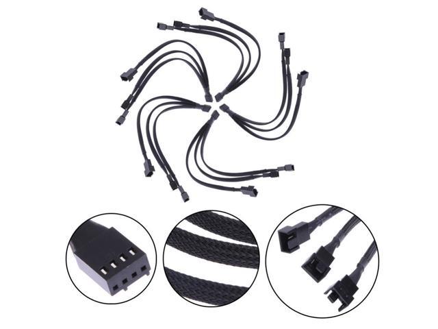 AT 1 to 3 4-pins Molex TX4 CPU 4 Pin PWM Net Jacket Sleeved Power Fan-out Adapter Cable Case Cooling Fan Splitter Hub