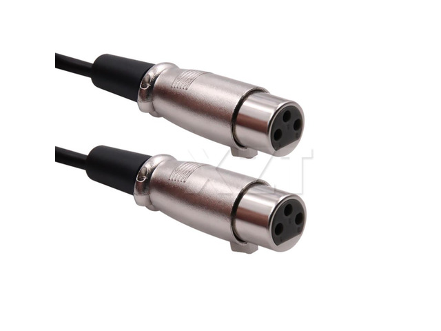 AT 1PCS Premium Male Plug to 2 Female Jack Mic Audio Adapter XLR Cable 1.5Ft 0.5M high performance Black